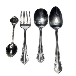 Mexico Silver Stainless Baby Fork Spoons 5" Lot of 4